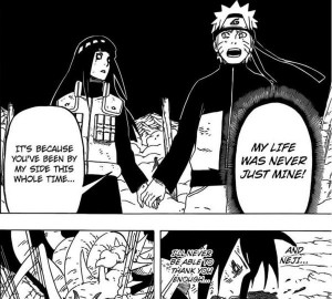 Naruto thanked Hinata for being at his side for only that moment, not ...