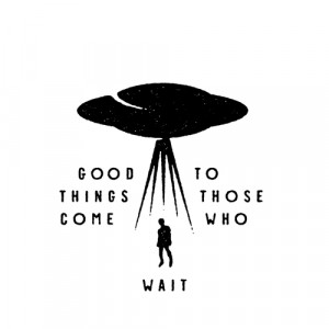 Illustration quote blackandwhite cliche Abduction alien UFO