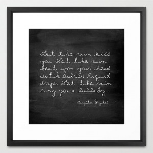 Typography Print - Let the Rain - Langston Hughes Quote - Typography ...