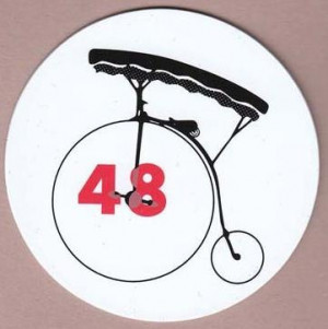 The Prisoner' Number 48 penny-farthing badge (origin unknown).Penny'S ...