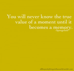 You Will Never Know The True Value Of A Moment Until It Becomes A ...