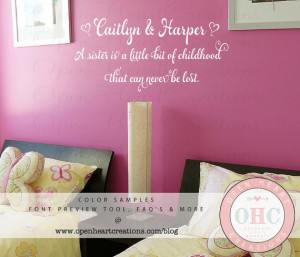 Twin Quotes For Girls Twin girls teen vinyl wall