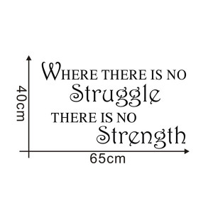 No Struggle No Strength Words and Quotes Wall Sticker