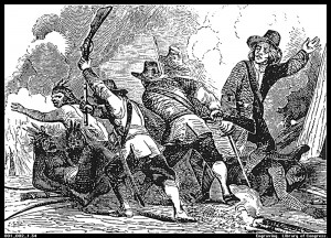 Engraving of the Pequot war from Libary of Congress. © Public Domain