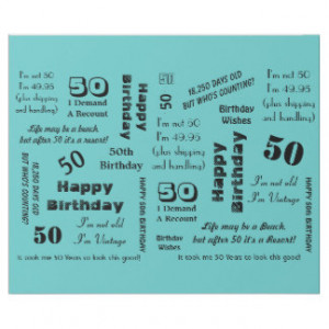 50th Birthday Funny Sayings Gift Wrap - Teal