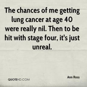 Ann Ross - The chances of me getting lung cancer at age 40 were really ...