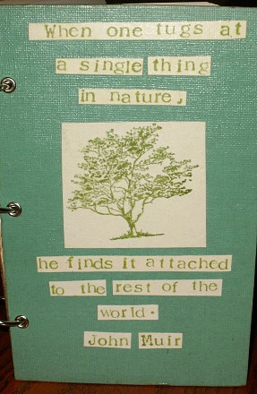 ... Vintage Recycled Book Journal/Sketchbook with Quote from John Muir
