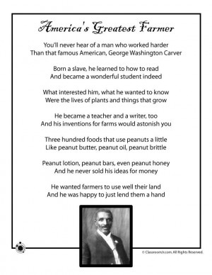 Kids Poems for Black History Month Kids Poem, George Washington Carver ...