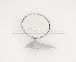 Details about Fiat 124 Spider Round Chrome Side View Mirror OEM New