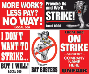 UNION-PRINTED STRIKE SIGNS / PICKET SIGNS