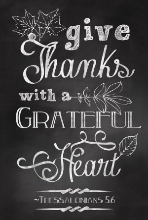 Give Thanks with a Grateful Heart Quote Chalkboard Art Sign Poster ...