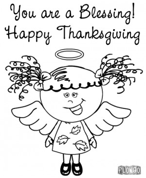Coloring Fun: Thanksgiving Angel