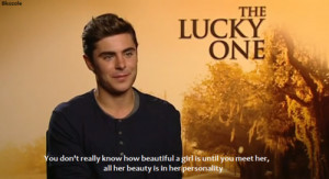 zac efron quote true the lucky one such an amazing person
