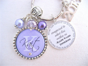 ... cap Inspirational Quote Keychain Necklace, High School Grad gift