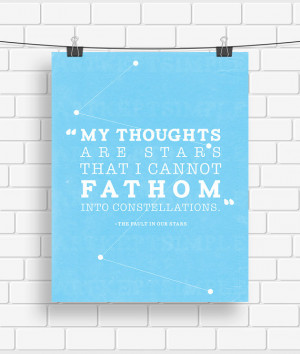 book quote print poster tfios constellations