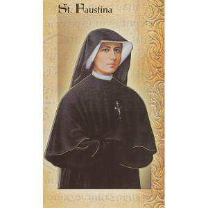 ST FAUSTINA MINI LIVES OF THE SAINTS HOLY CARD