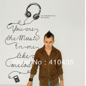 Music headset Quote/Wall Art MuMu Wall Sticker Factory/Vinyl Wall ...