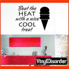 Beat the Heat with a nice cool treat Summer Holiday Vinyl Wall Decal ...