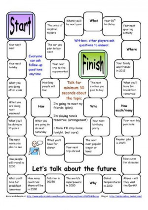 Board Game: Let's Talk about the Future worksheet - Free ESL printable ...