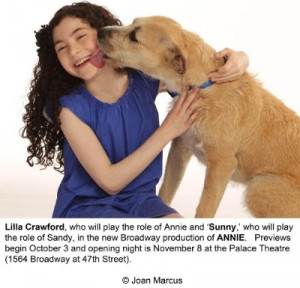 Lilla Crawford, who will play the role of Annie and 'Sunny,' who will ...