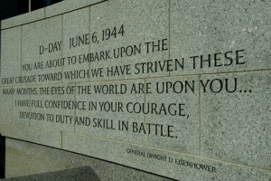 1038547. A quote from General Eisenhower engraved on the World War II ...