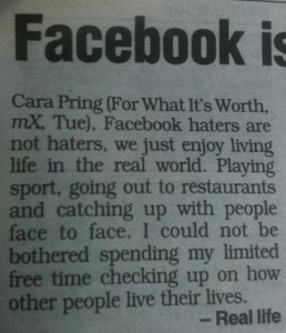 What do you think? Does facebook make you more or less social?