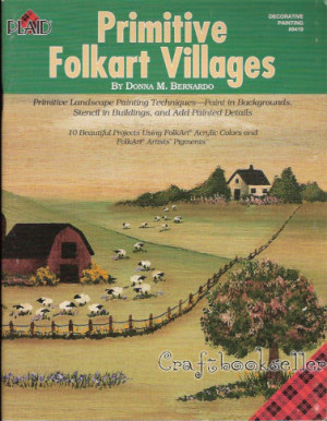 painting bookstore primitive folkart villages donna primitive canvas ...