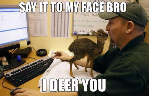 Say it to my face, bro. I deer you.