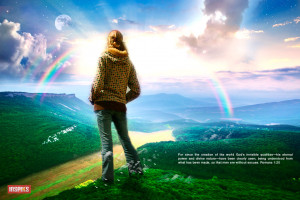 Bible Verses Romans 1:20 Gods Green Earth Rainbow HD Wallpaper