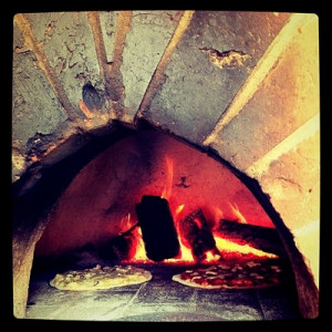 ... headed down to Red Hill to be with family. The pizza oven was roaring