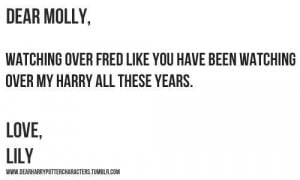 aww, fred weasley, harry potter, lily potter, molly weasley