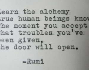 RUMI Poem RUMI Quote Alchemy Handty ped Quote with Vintage Typewriter ...