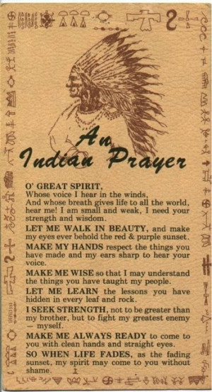Native American prayer by Sacagawea