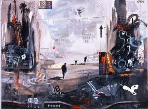 painting title surreal marcus jansen expressionist urban art paintings ...