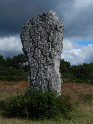 large heavily weathered megalith older than the others in the