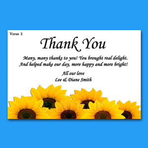 ... Personalised Wedding Thank You Cards + Envelopes. 4 pre worded verses