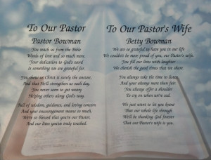 ... PASTOR & WIFE PERSONALIZED POEMS GIFT FOR PASTOR APPRECIATION FOR
