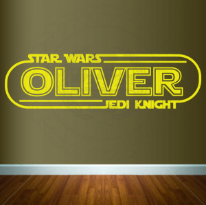 Star Wars Quote Jedi Knight Vinyl Wall Sticker Custom Personalization ...