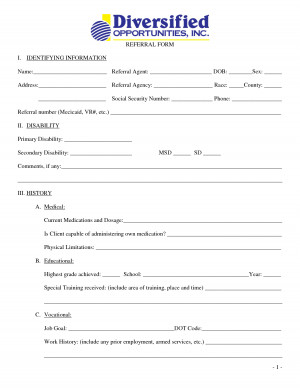 Medical Referral Form Template picture