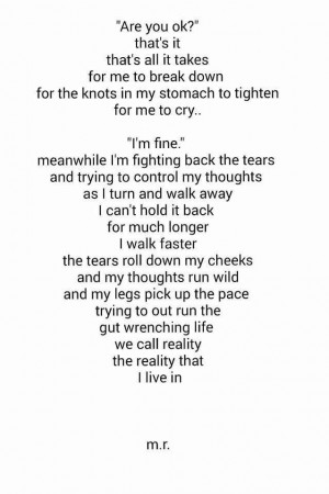 Reality. Are you okay I'm fine Quotes.