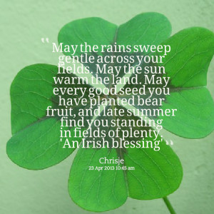 Quotes Picture: may the rains sweep gentle across your fields may the ...
