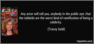 ... are the worst kind of ramification of being a celebrity. - Tracey Gold