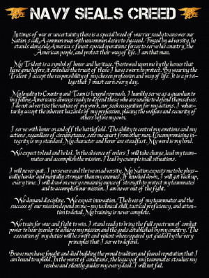 US Navy Seals “Creed” Poster Designs