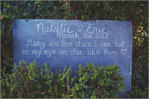 Chalkboard Wedding Sign- something like this at the front doors of the ...