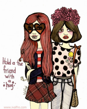 friends, cute, drawing, fashion, friends, friendship quotes, girls ...