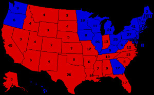Presidential election results map. Red denotes states won by Reagan ...