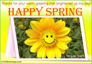 Thank and also wish Happy Spring with this bright ecard.