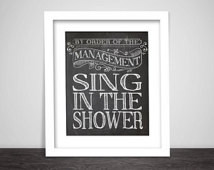 Bathroom art prints - Bathroom Rule s - Kids bathroom wall quotes ...