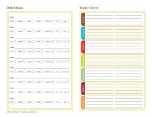 Printable Daily Chore Chart Kids