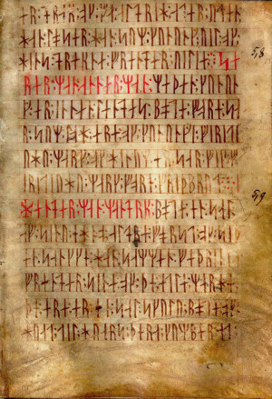 The Codex Runicus, a law code written in runes (c. 1300 CE)